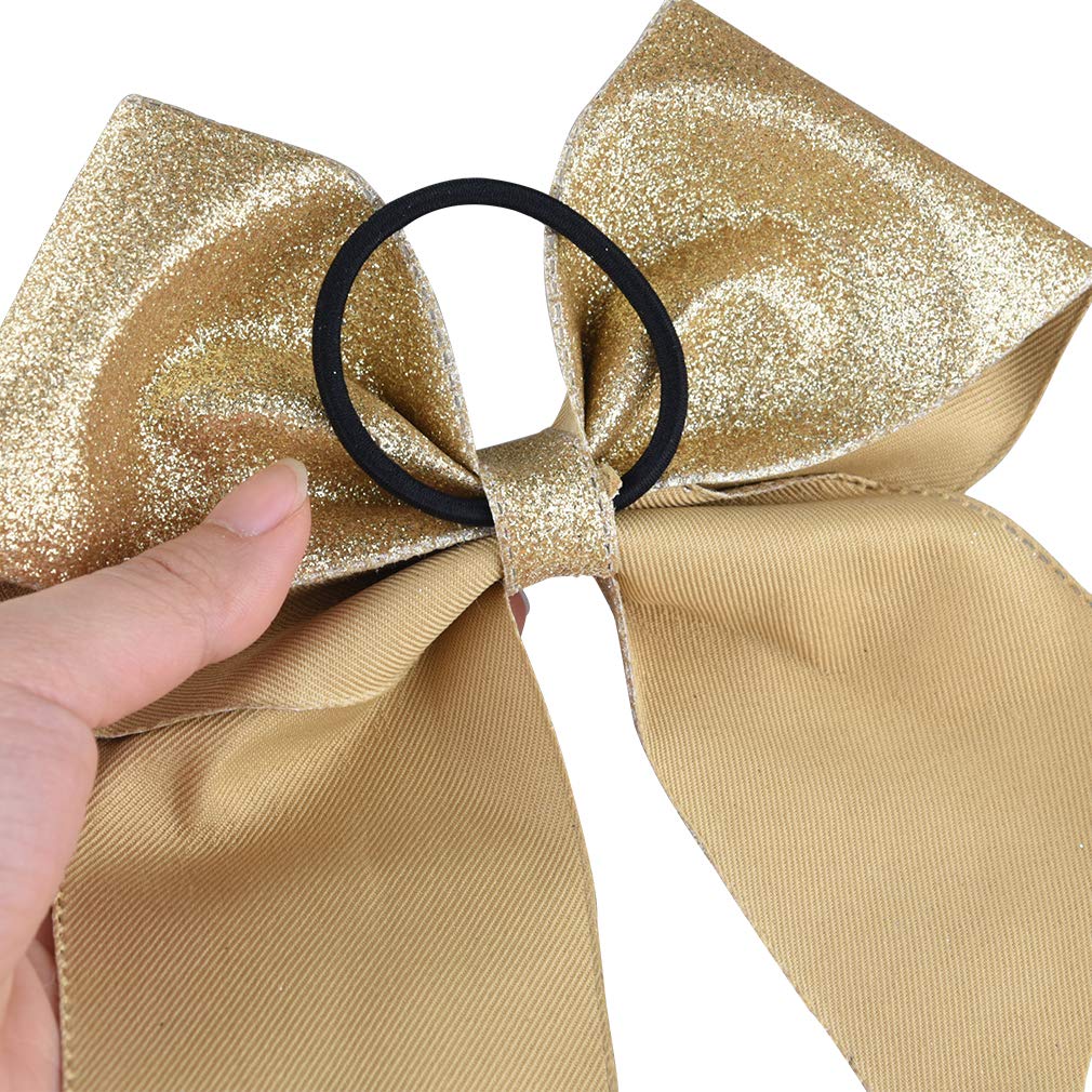 DEEKA ponytail holder bow demonstrates secure elastic for all-day wear