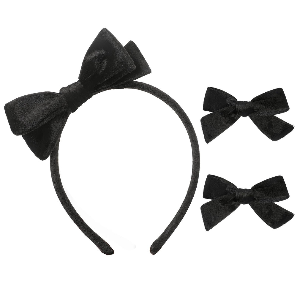 DEEKA Toddler velvet bow close-up shows soft texture and comfort