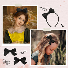 DEEKA Velvet Bow Hair Clip demonstrates two-look styling for versatile outfits