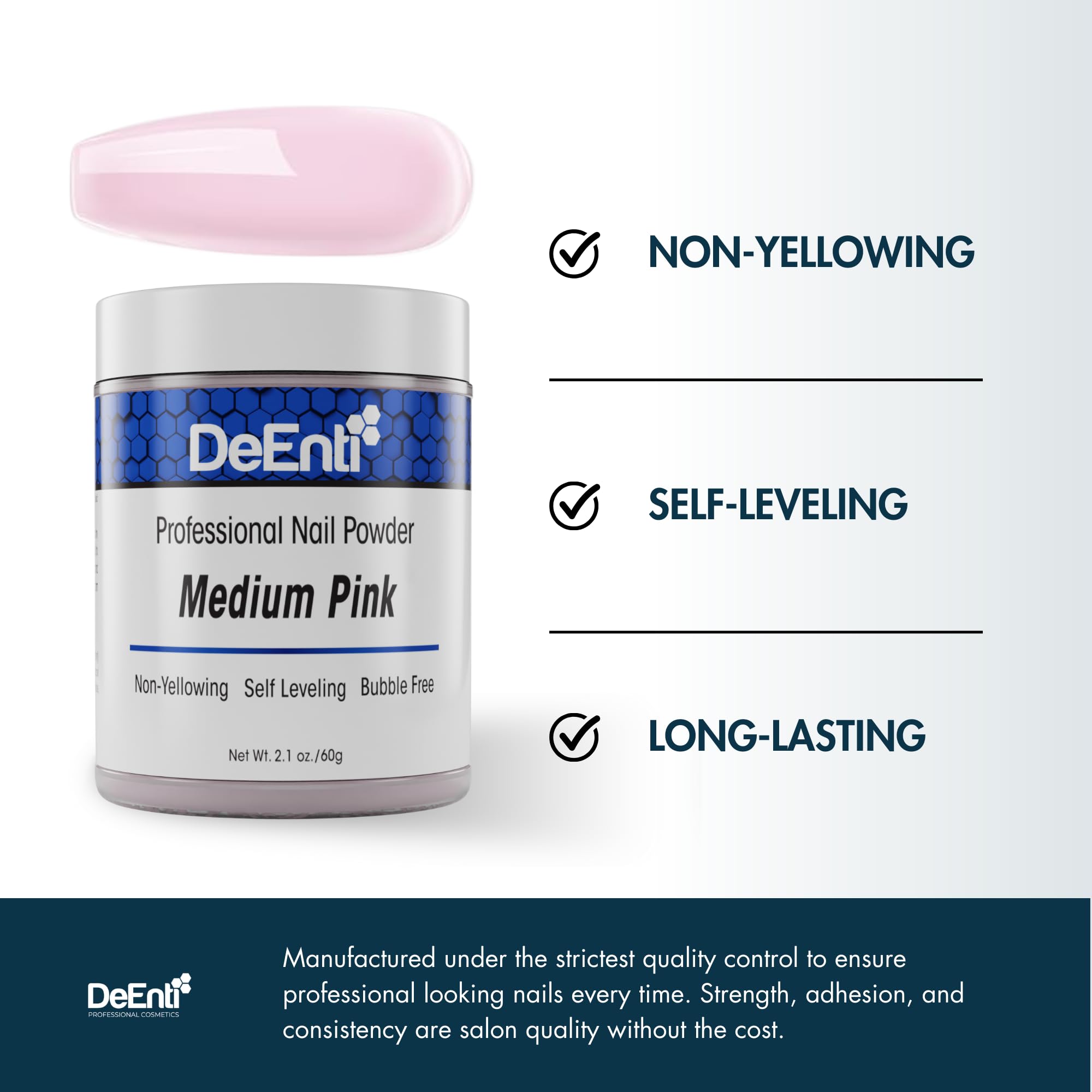 DeEnti bubble-free finish close-up demonstrates smooth, even coverage