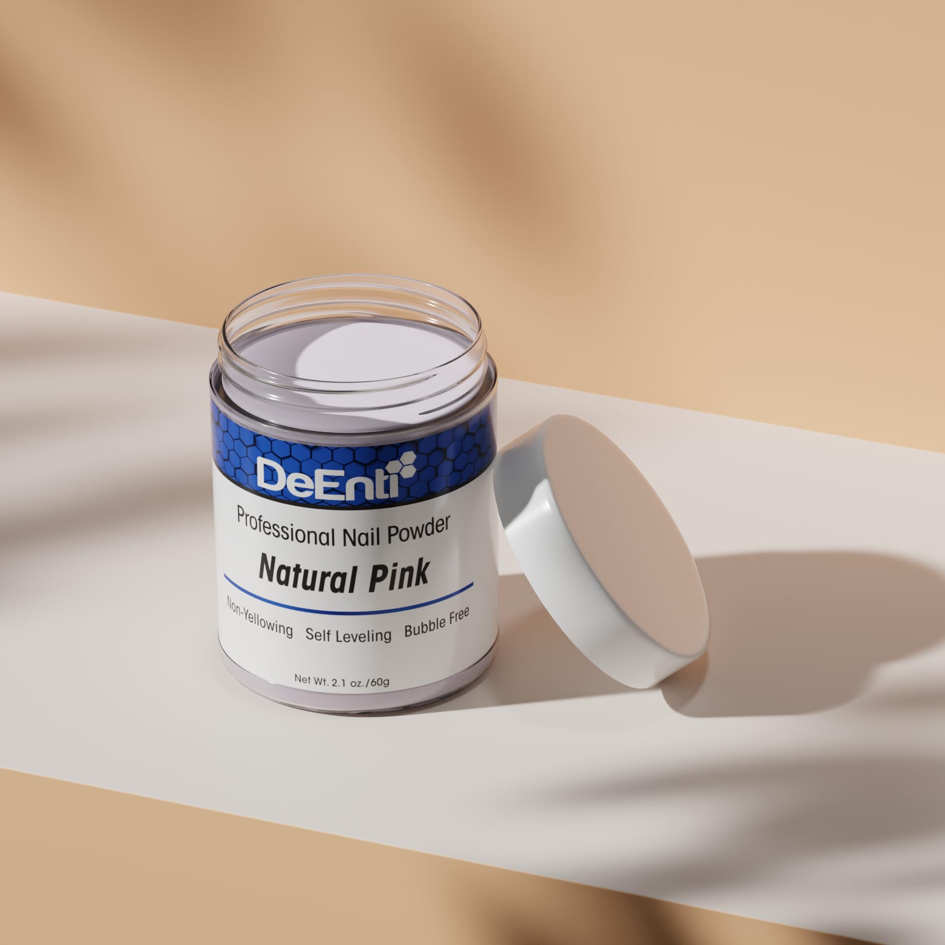 DeEnti natural pink powder with monomer for quick mess-free DIY manicure