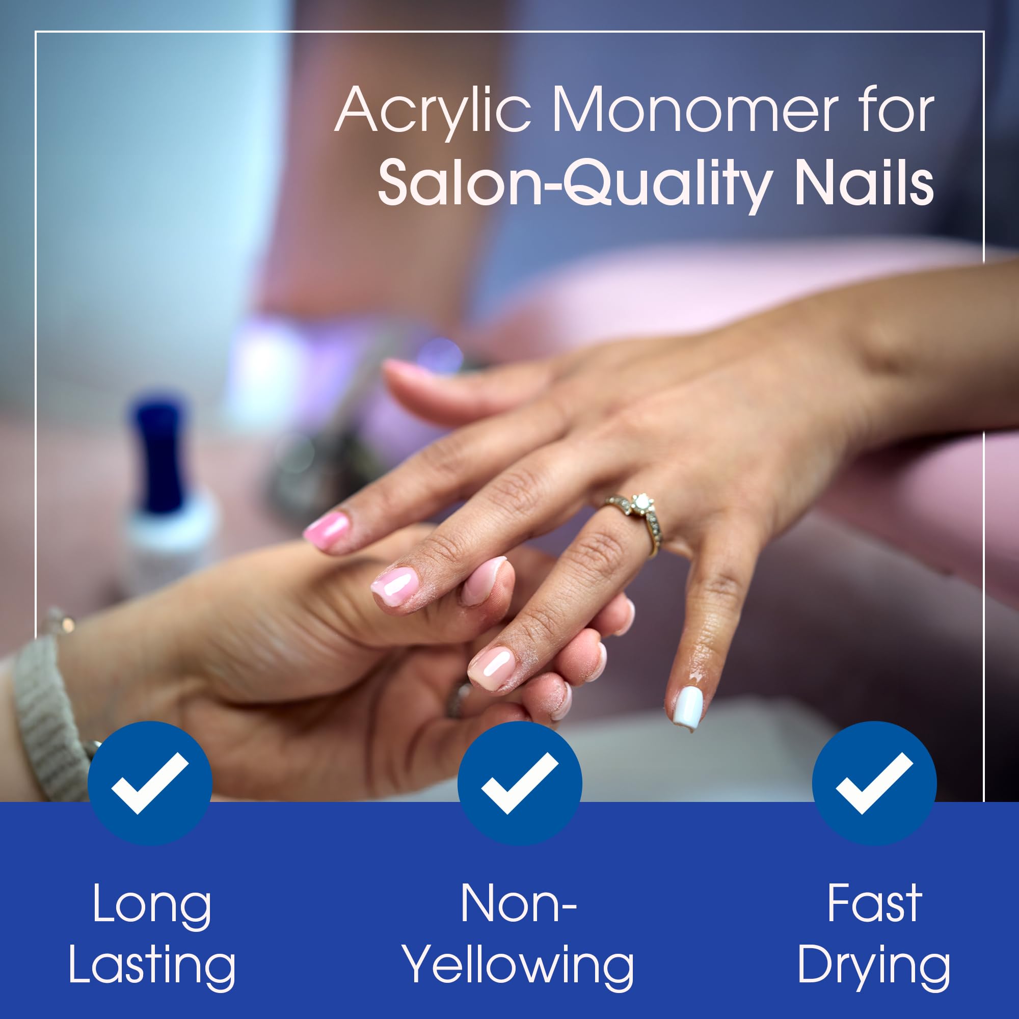 DeEnti Nomma Plus EMA nail liquid shows smooth glide for consistent color.