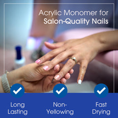 DeEnti Nomma Plus EMA nail liquid shows smooth glide for consistent color.