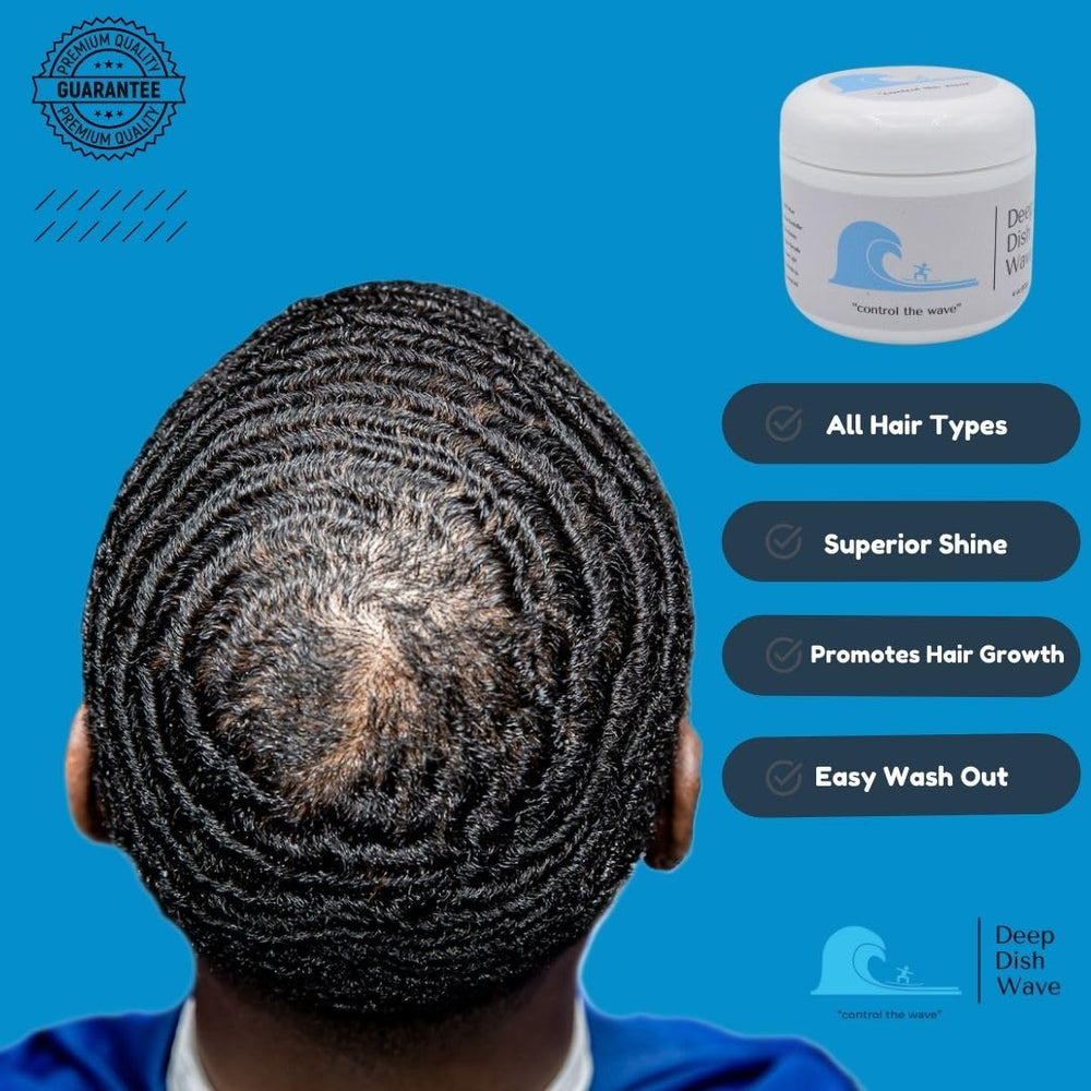 Deep Dish Wave Pomade non-greasy formula leaves a light finish