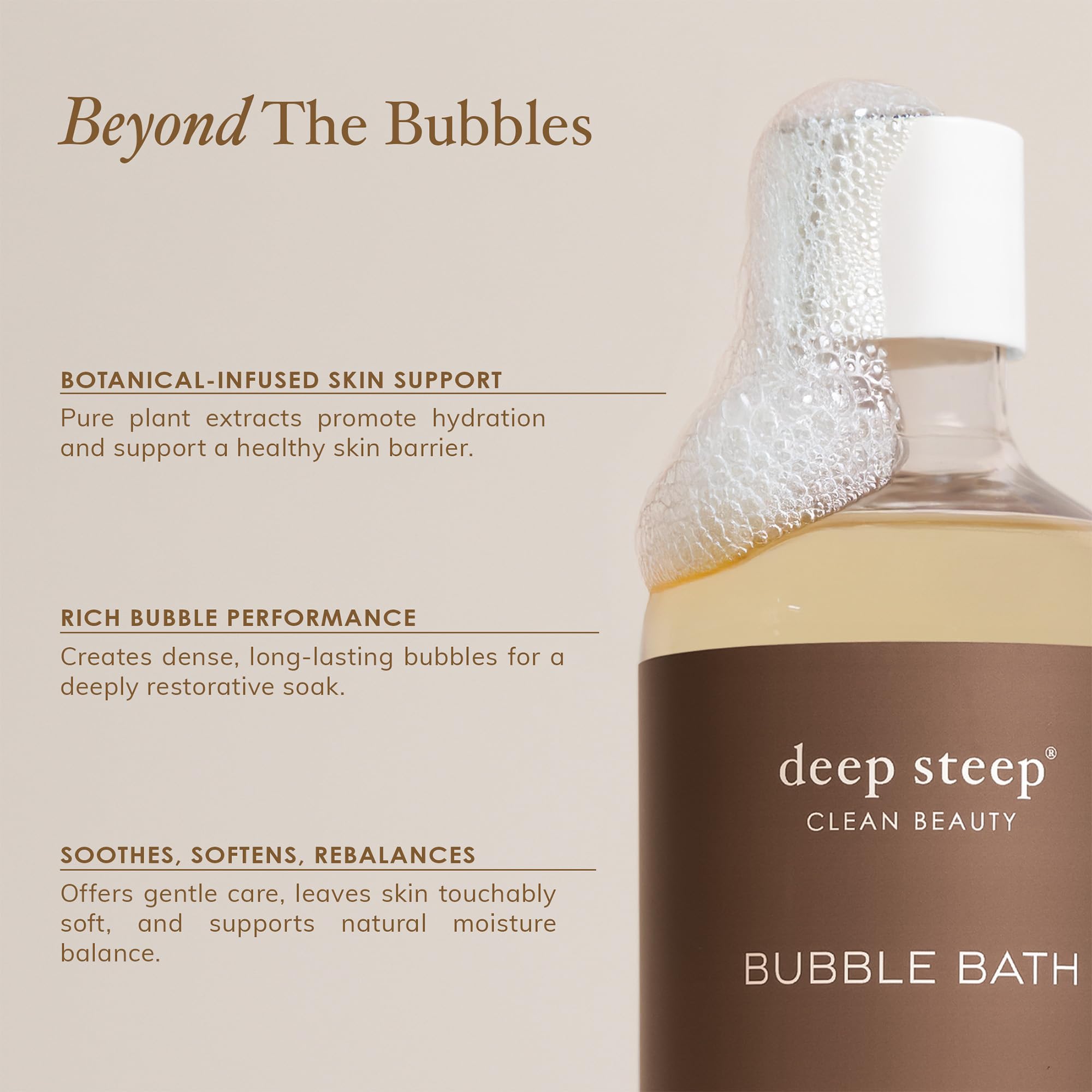 Deep Steep Bubble Bath Argan Oil scene highlights nourishing care
