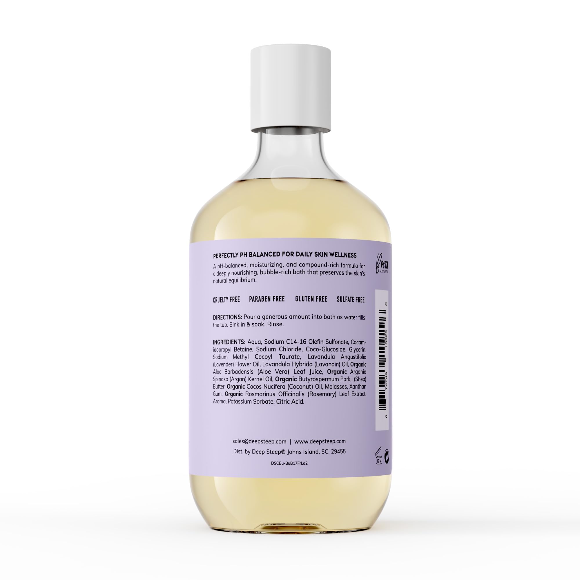 Deep Steep Bubble Bath Fresh Lavender pour with calming lavender aroma
