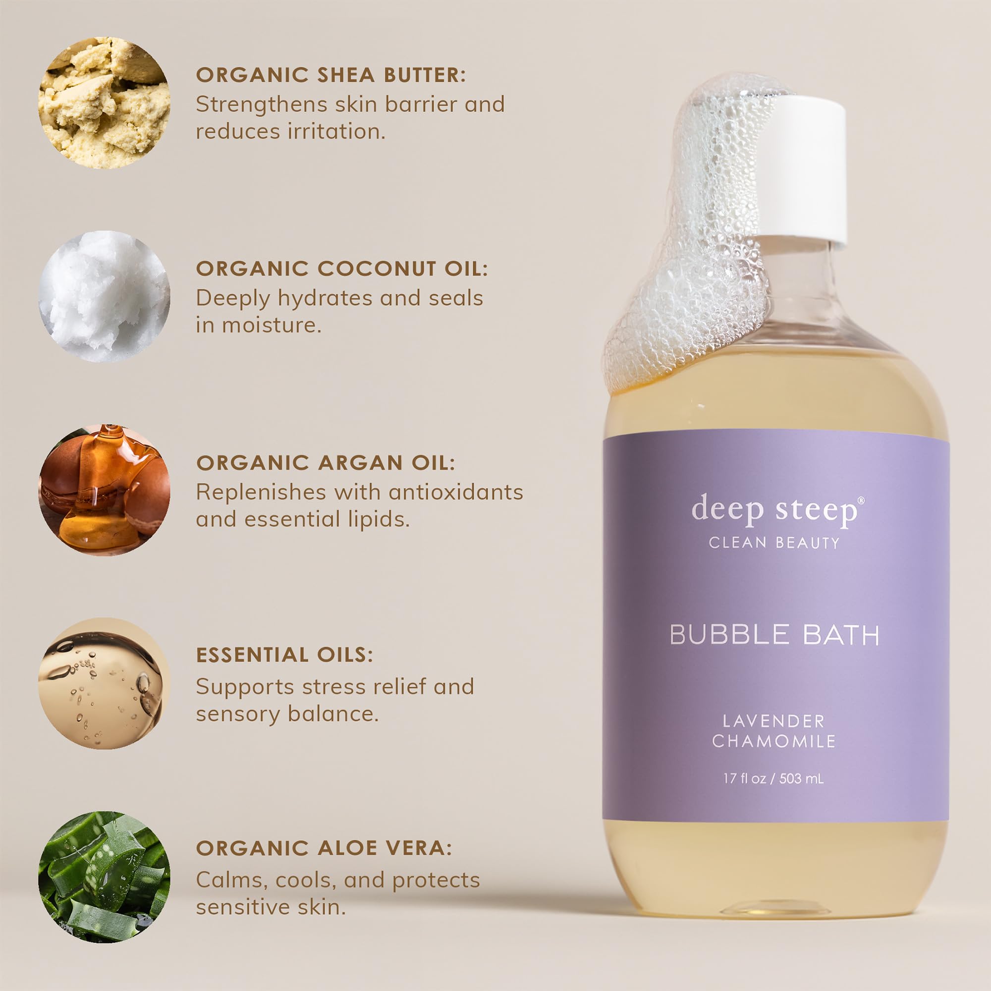 Deep Steep mild formula supports comfortable use for sensitive skin