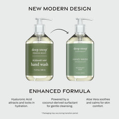 Deep Steep Rosemary Mint vegan beauty formula bottle implies clean, guilt-free care.