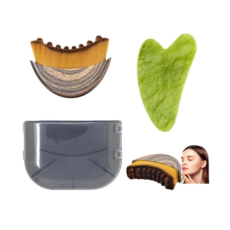 Deepcolorpy Lymphatic Contour Face Brush close-up highlights soft bristles for gentle facial massage.