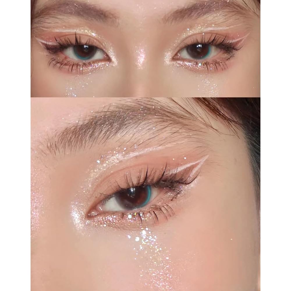 Deepmind Moonstone Shimmer party-look closeup captures glittery drama ideal for night occasions.