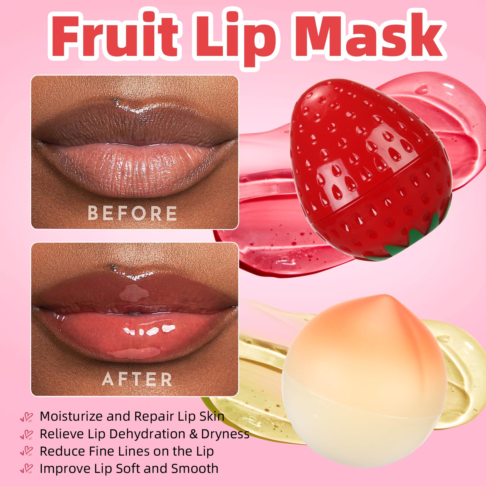 Deepmind strawberry lip balm visual conveys sweet scent and moisturizing benefits for everyday wear.