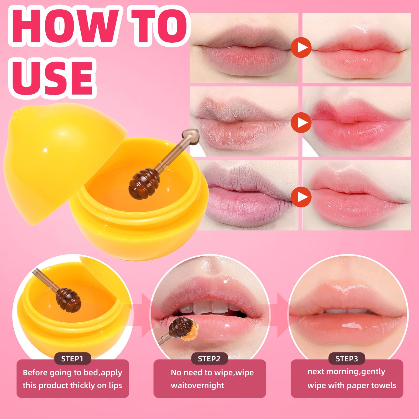 Deepmind strawberry lip sleeping mask for overnight hydration