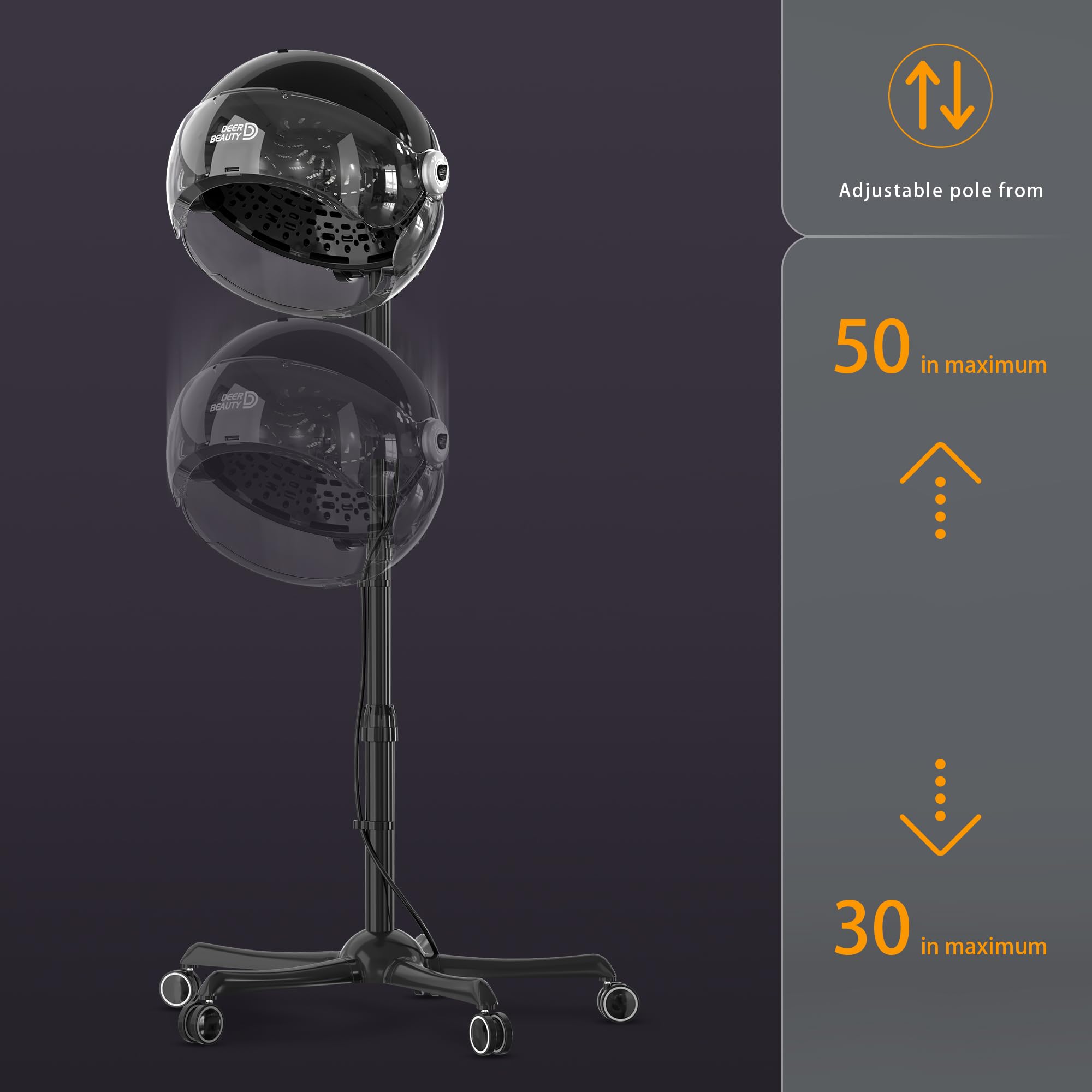 DEER BEAUTY large hood supports rollers of all sizes for precise airflow