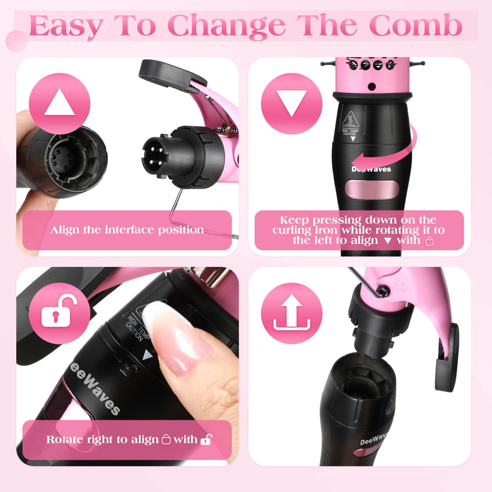 DeeWaves detachable brush head for easy cleaning and packing.