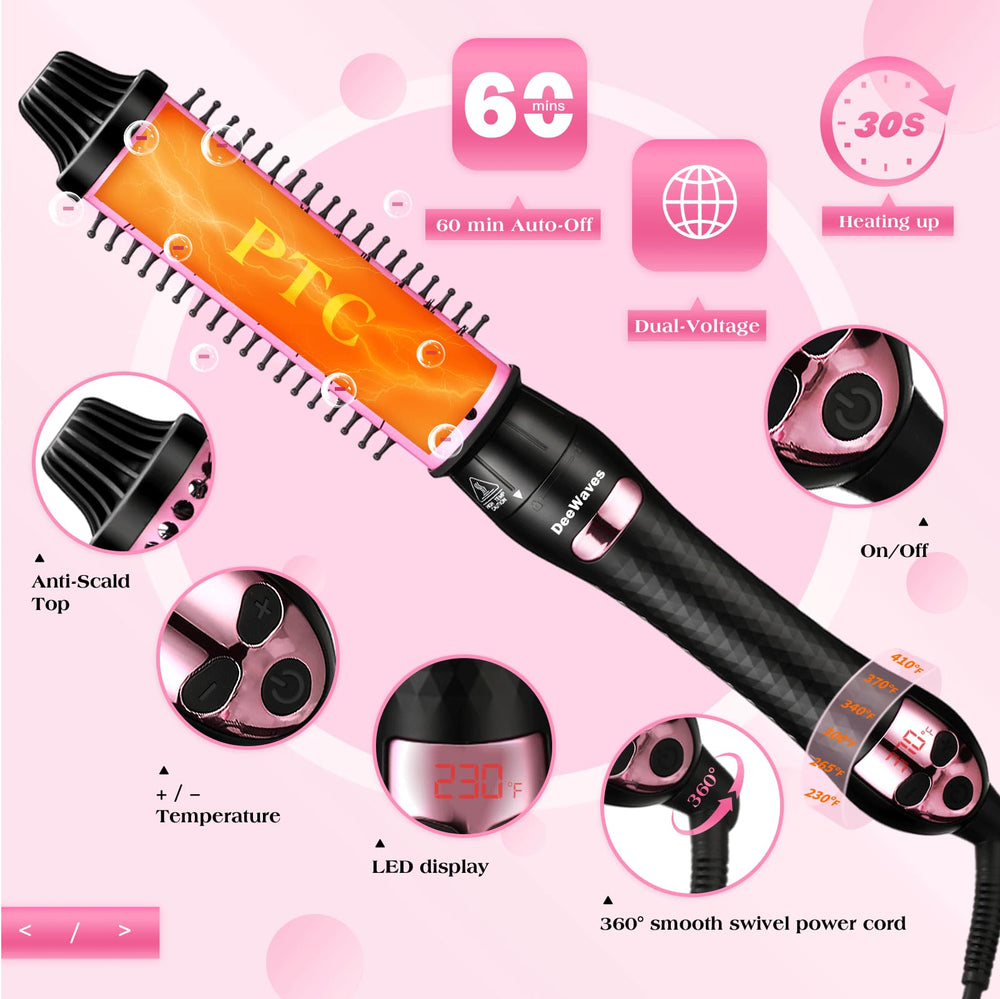 DeeWaves tourmaline ceramic barrel delivers smooth, frizz-free shine.