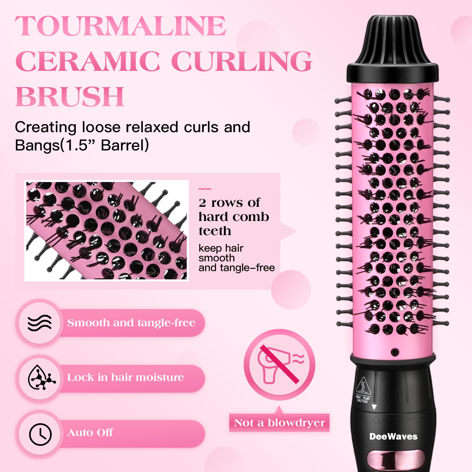 DeeWaves travel dual-voltage hair brush ready for international trips.