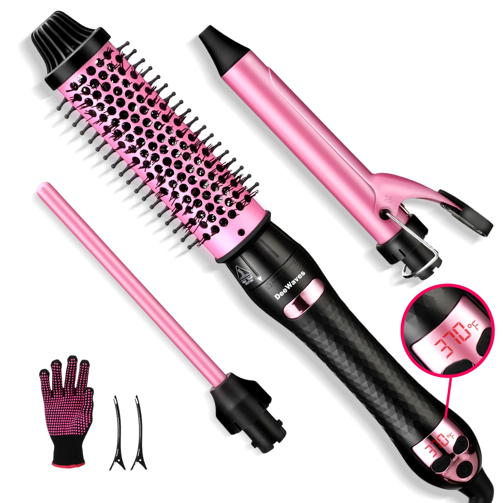 DeeWaves upgraded thermal brush 1.5-inch with LED display for precise heat control.