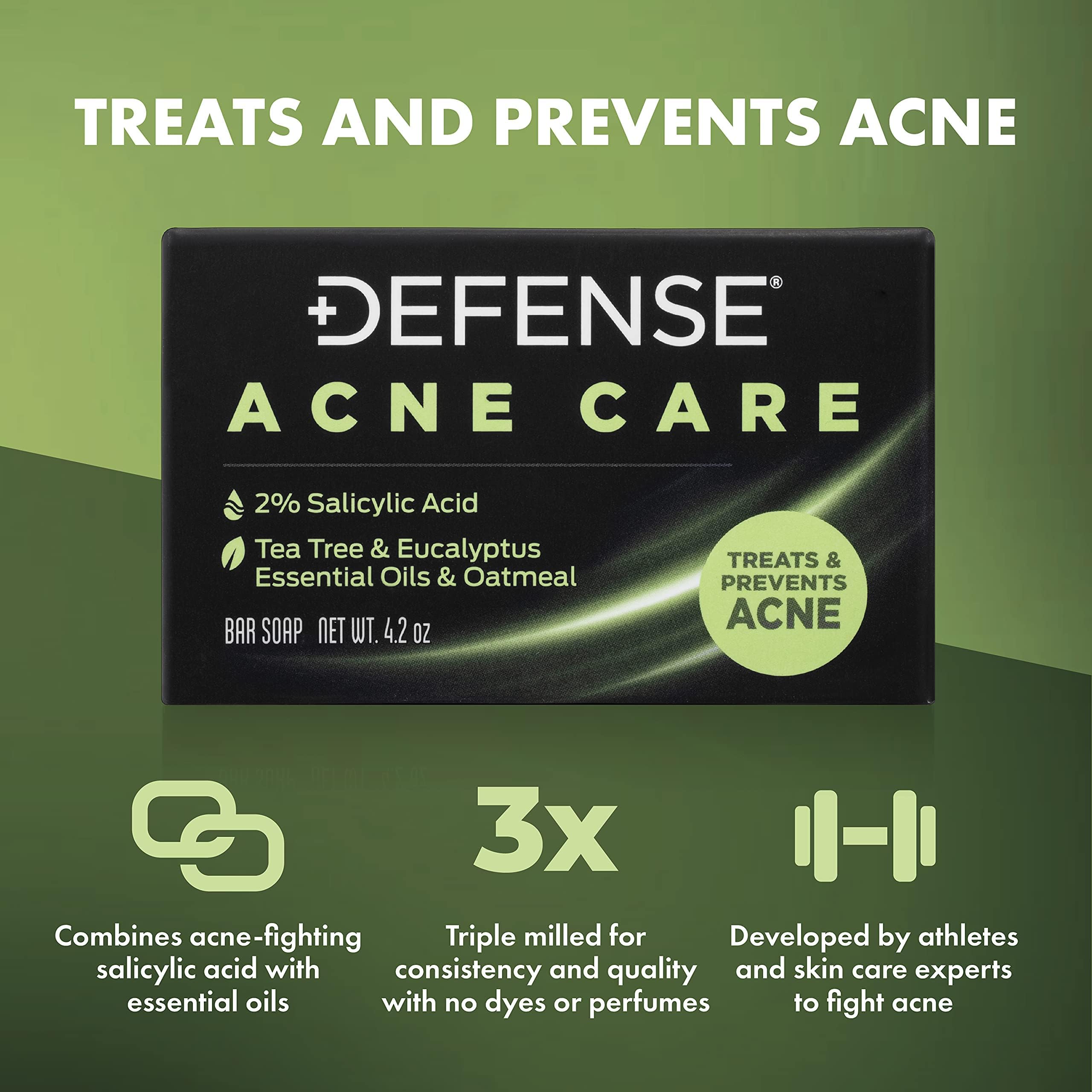 Defense Soap Acne Care Bar us-made-label front shows USA-made quality.