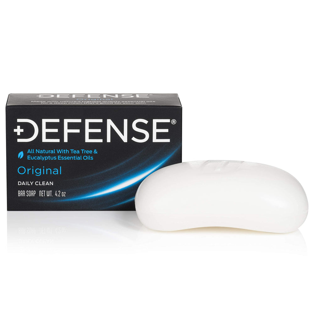 Defense Soap Hypoallergenic bar showcases safe eucalyptus notes ideal for sensitive skin routines.