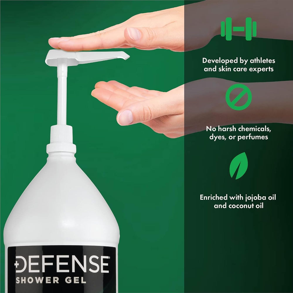 Defense Soap Peppermint Body Wash rich lather close-up for deep cleansing.