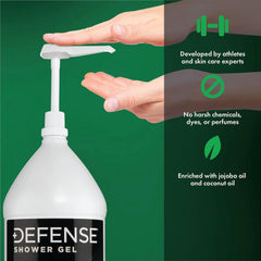 Defense Soap Peppermint Body Wash rich lather close-up for deep cleansing.