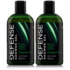 Defense Soap Peppermint Tea Tree Body Wash bottle shows natural, athlete-friendly cleansing