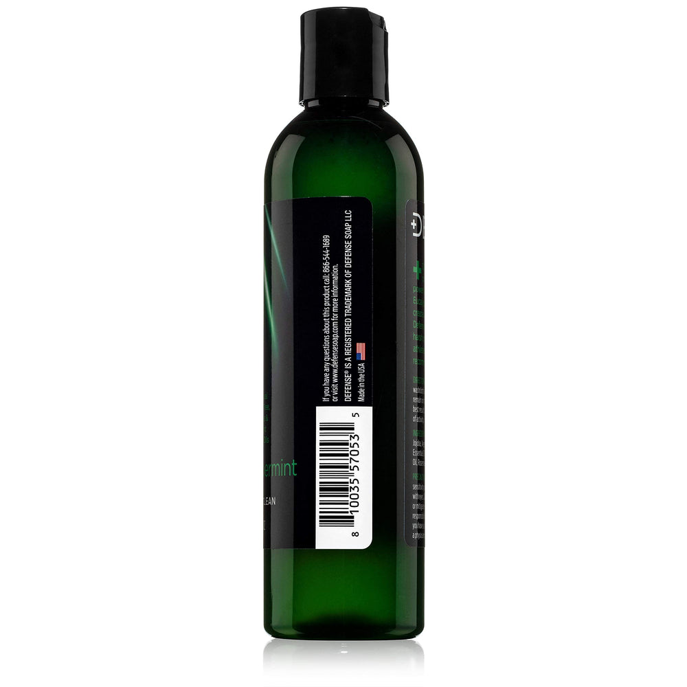 Defense Soap Peppermint Tea Tree Body Wash 8-oz packaging mockup.