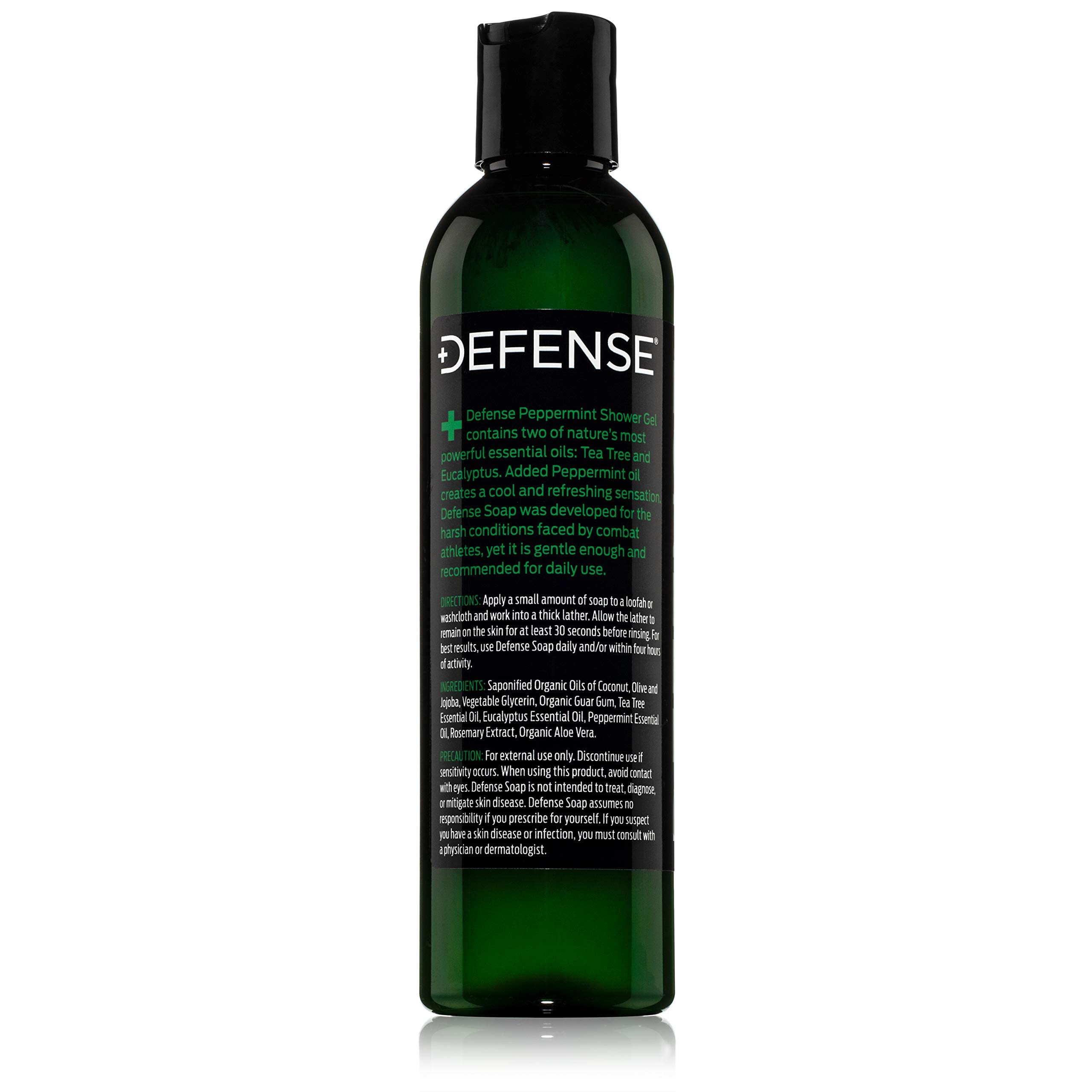 Defense Soap Peppermint Tea Tree Body Wash skin-barrier concept for balanced post-shower skin.