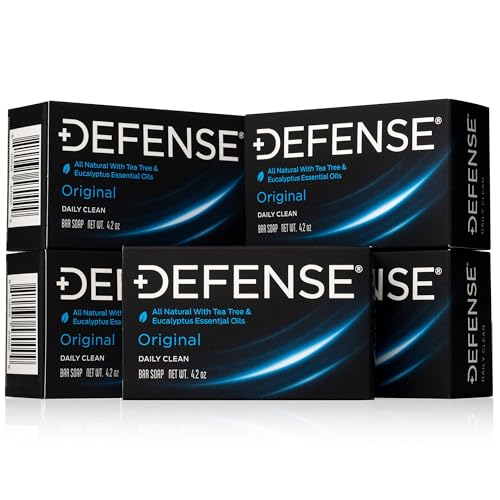 Defense Soap Tea Tree Bar closeup highlights texture for a thorough cleanse.