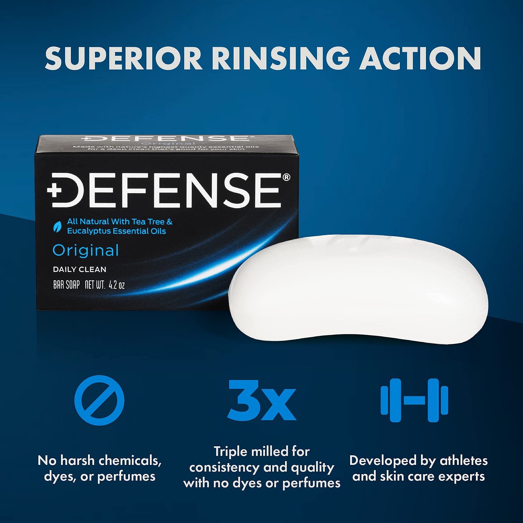 Defense Soap Tea Tree Bar Soap in wrestler's hands after a workout demonstrates rugged cleansing power.