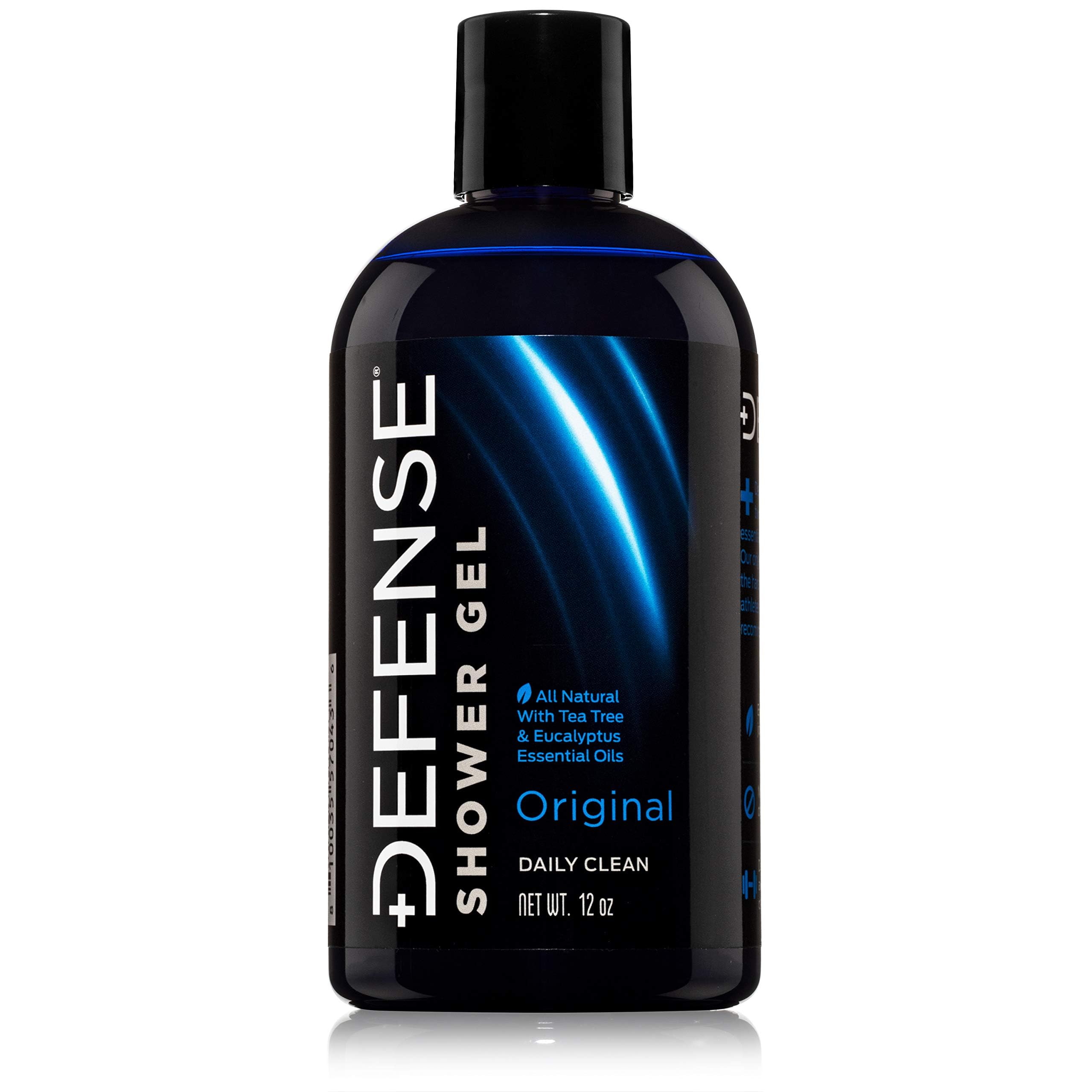 Defense Soap Tea Tree Body Wash bottle close-up highlighting post-workout cleansing benefits.