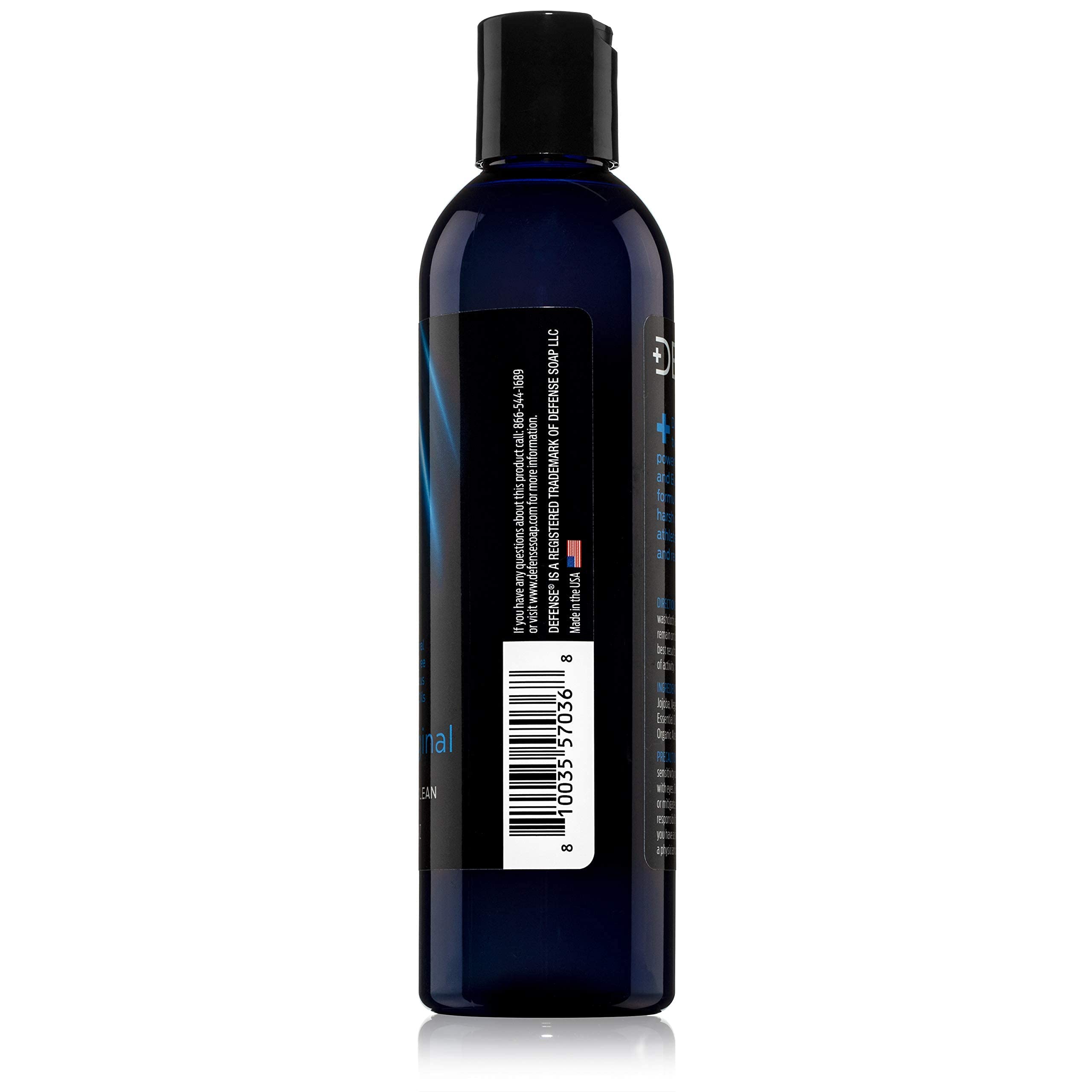 Defense Soap Tea Tree Body Wash packaging closeup emphasizes simple, effective cleansing.