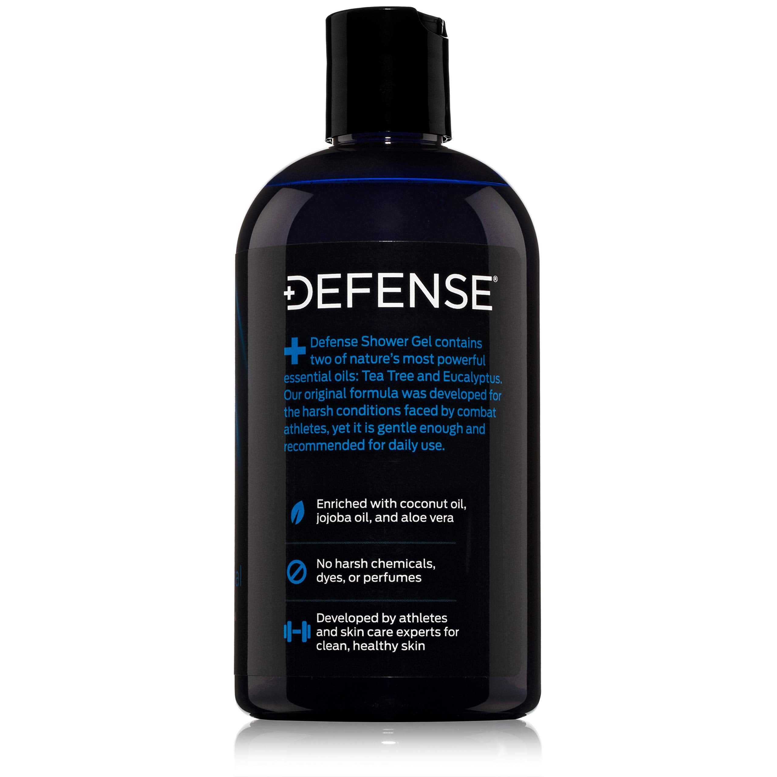 Defense Soap Tea Tree Body Wash rinses clean with no heavy residue.