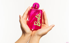 DefineMe Barbie Perfume flacon detail close-up hints at creamy, whipped-cream finish.