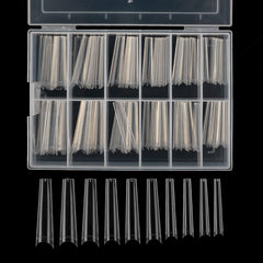Defuber tapered extra long nail tips box showing 10 sizes for perfect fit