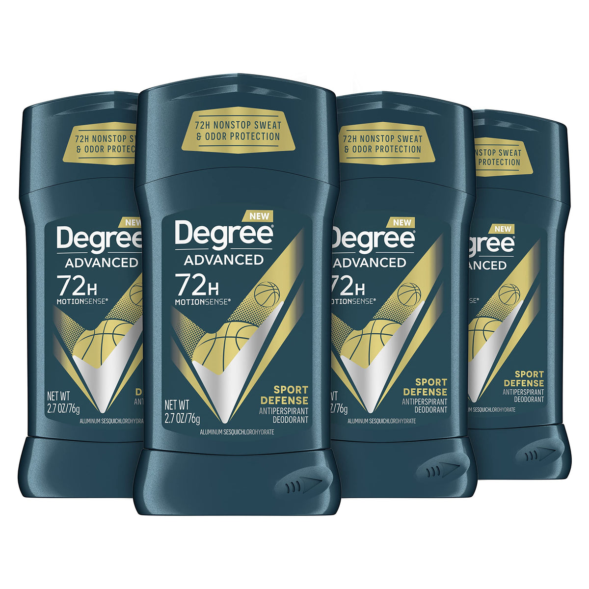 Degree Advanced Protection sport defense stick front demonstrates durable, all-day freshness during activity.