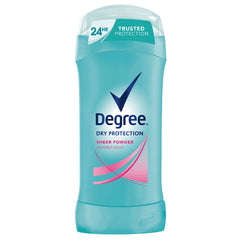 Desodorante DEGREE en barra con polvo translúcido azul para uso diario.