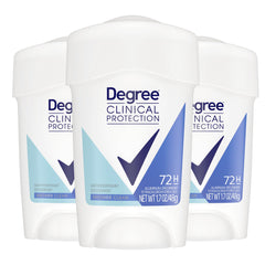 Degree Clinical Protection Shower Clean bottle closeup showing long-lasting wetness protection