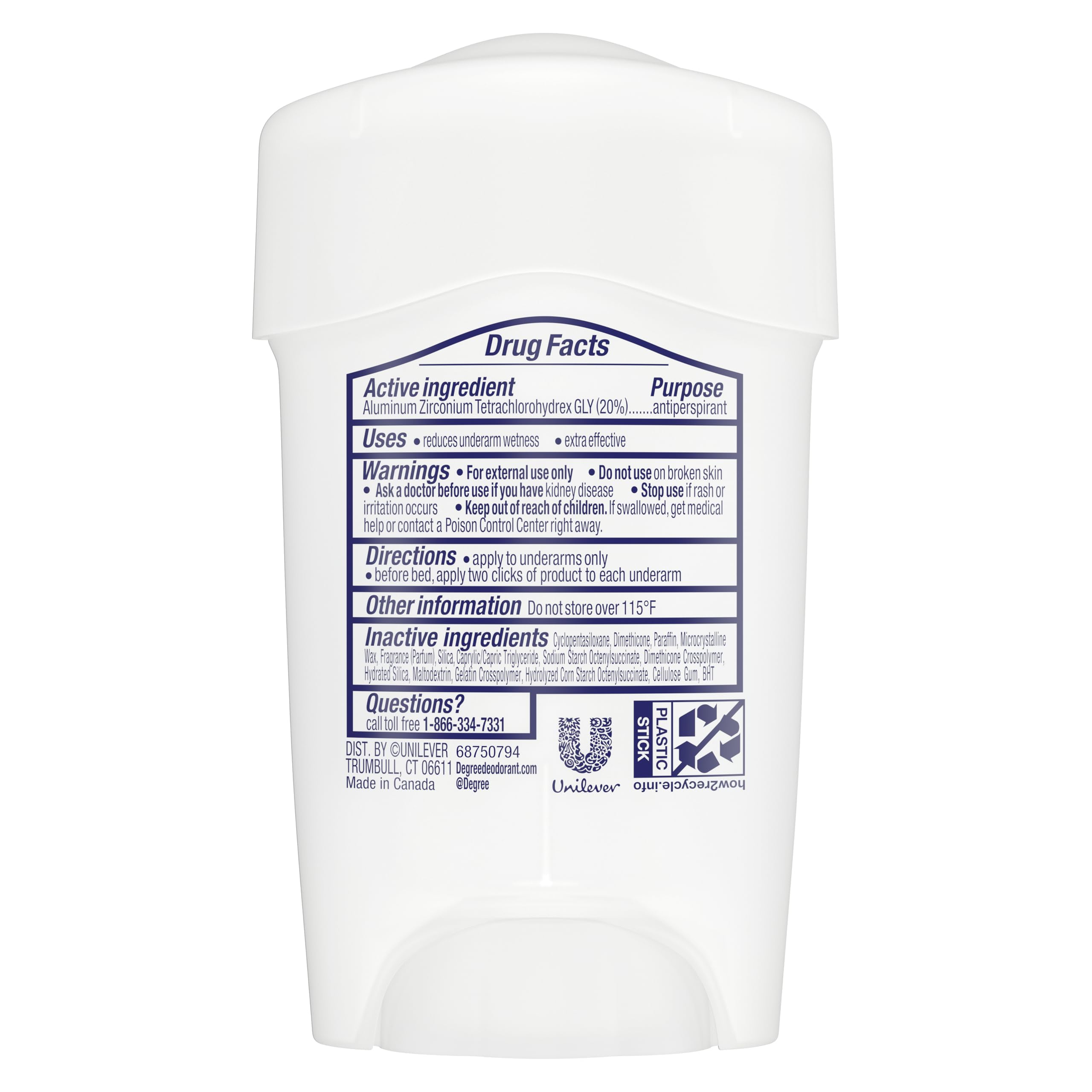 Degree Clinical Protection Shower Clean stick application demonstrates easy glide and odor control