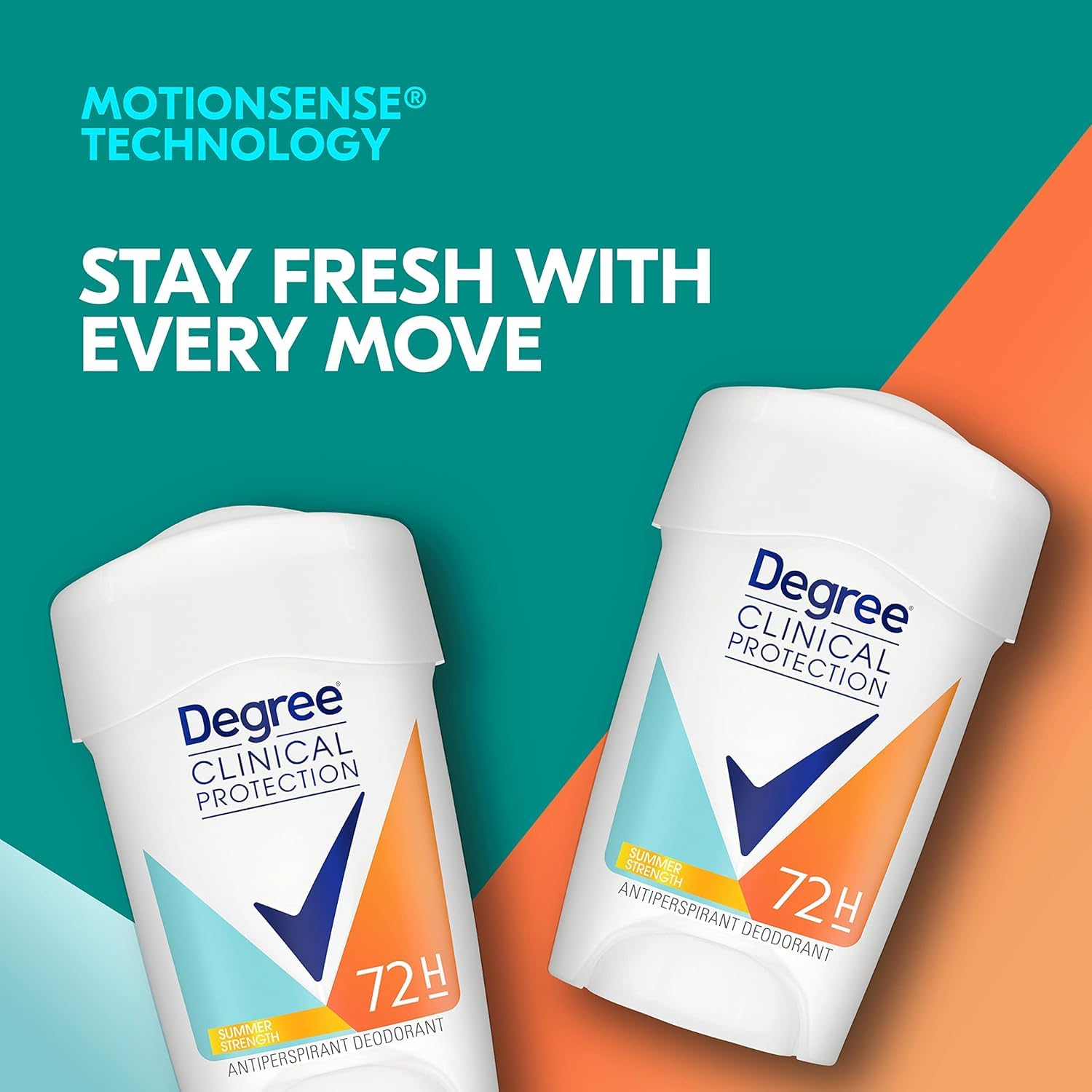 Degree Clinical Protection Summer Strength bottle back view highlighting hot-weather protection