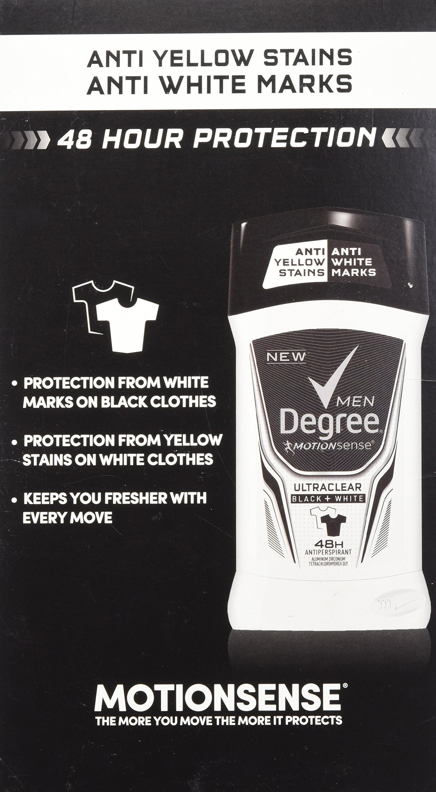 Close-up of Degree Men Adrenaline Series bottle highlighting quick-dry protection