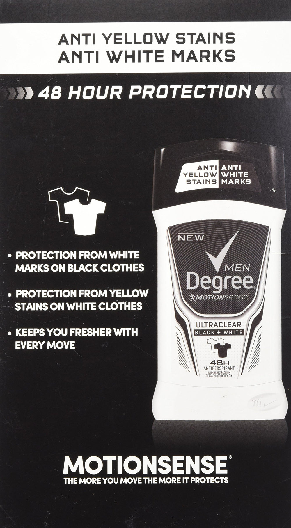 Close-up of Degree Men Adrenaline Series bottle highlighting quick-dry protection