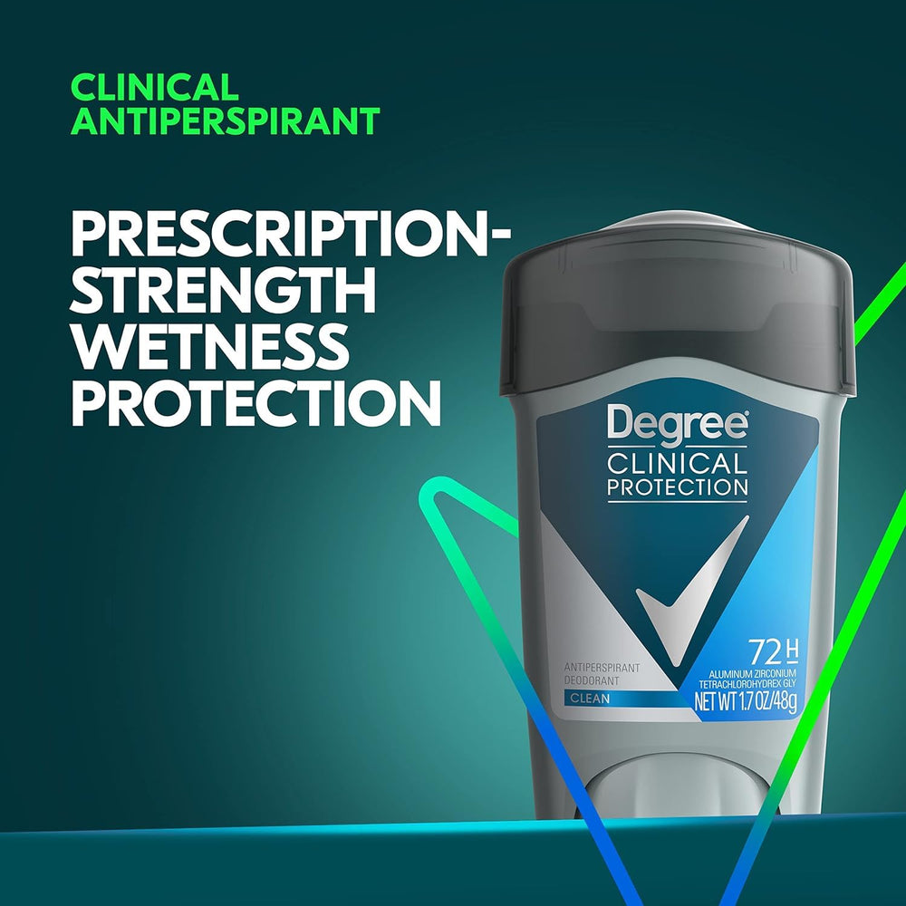 Degree Men Clean Clinical antiperspirant in-use during daily activities supports long-lasting dryness.