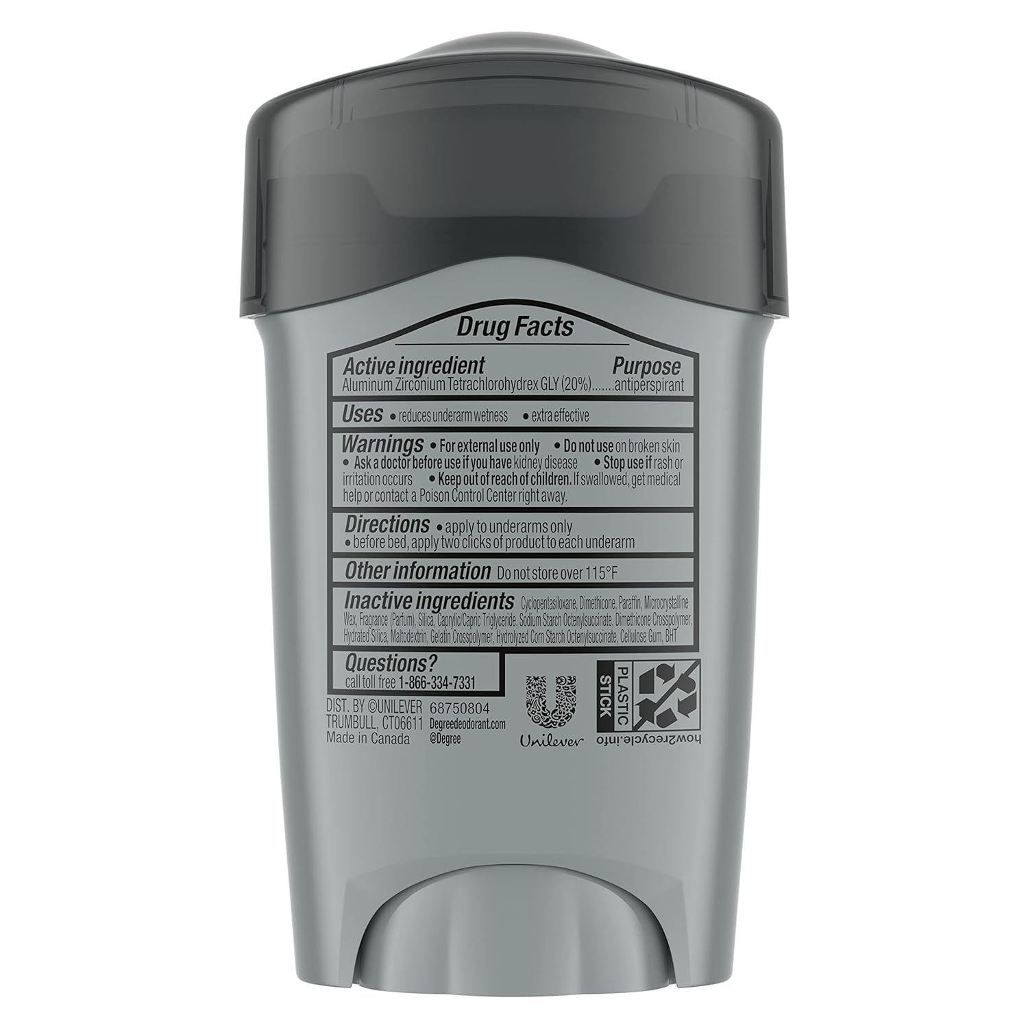 Degree Men Clean Clinical antiperspirant underarm application demonstrates quick daily protection.