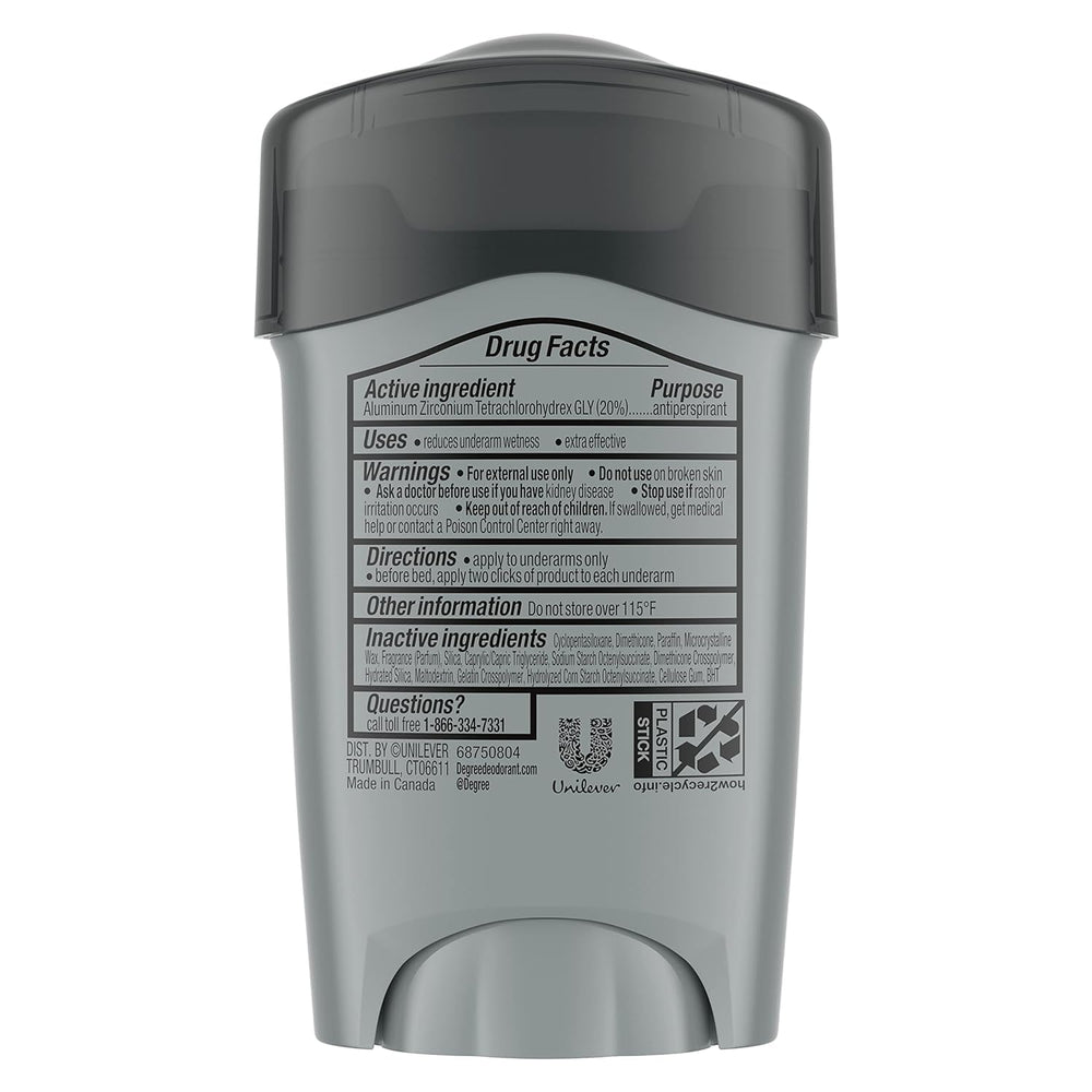 Degree Men Clean Clinical antiperspirant underarm application demonstrates quick daily protection.