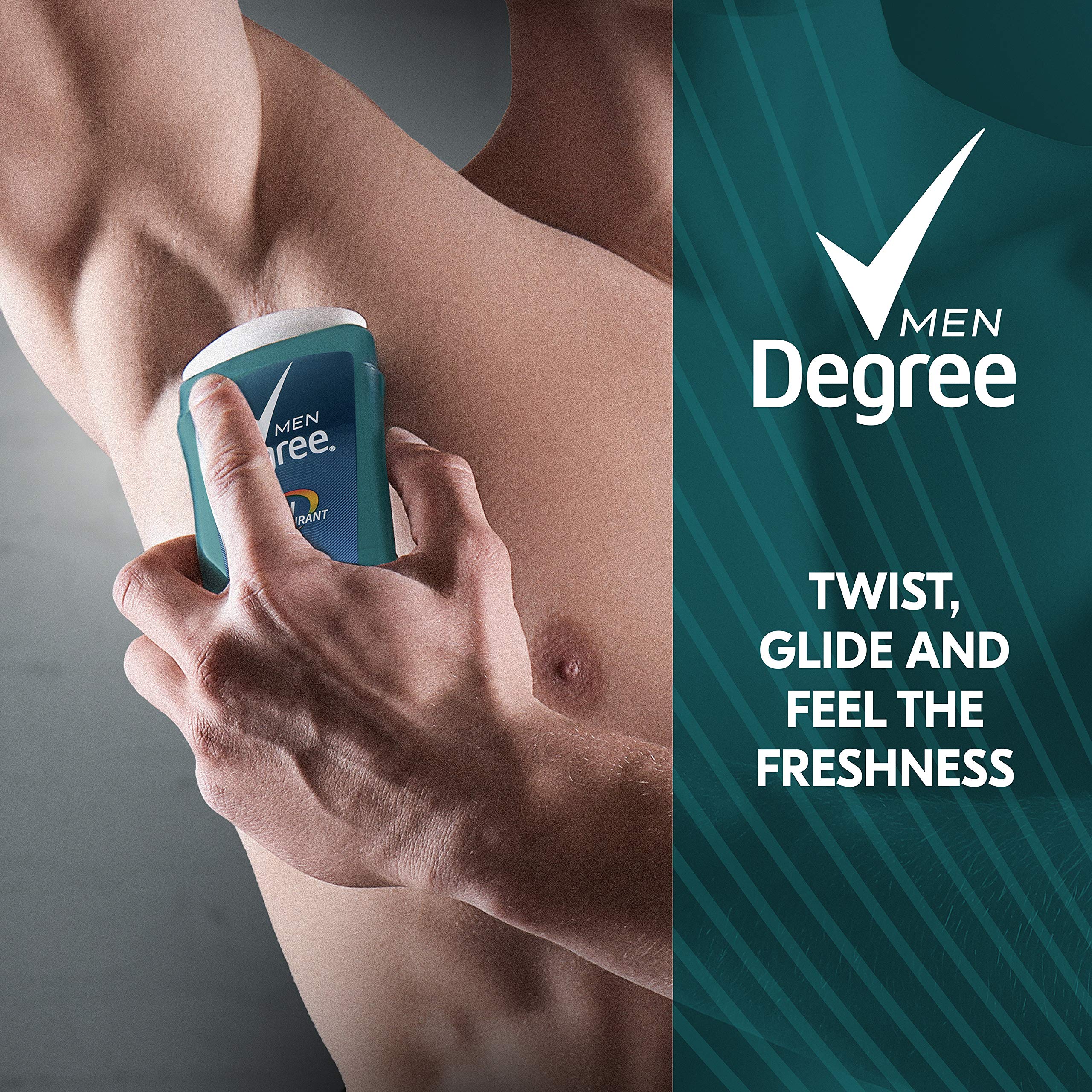 Degree Men Cool Rush energizing Arctic freshness conveys confident daytime scent.