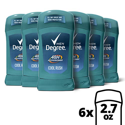 Degree Men Cool Rush stick shown during underarm application for quick sweat defense.
