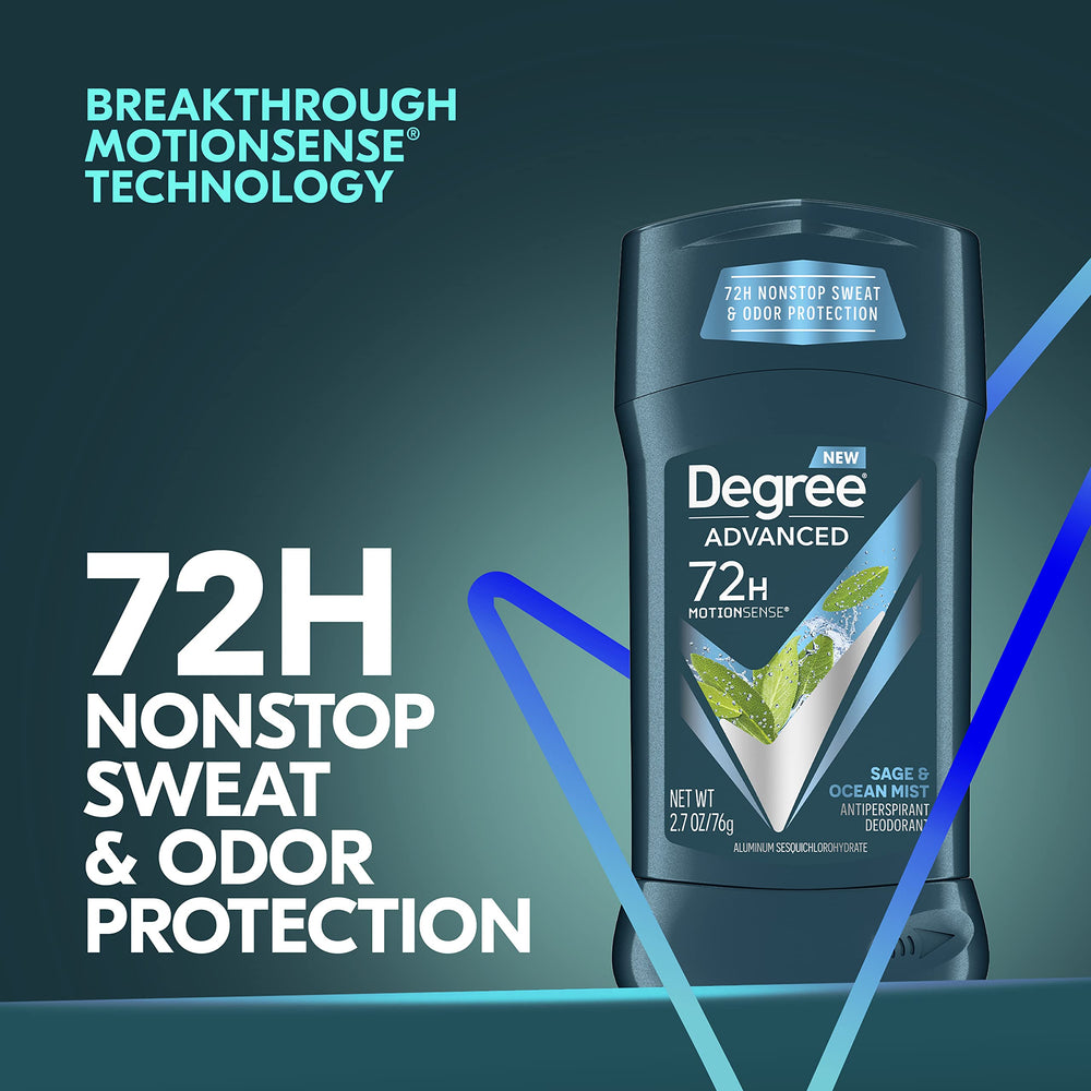 Degree Men Sage & Ocean Mist scent profile highlights marine, fruity, woody notes.