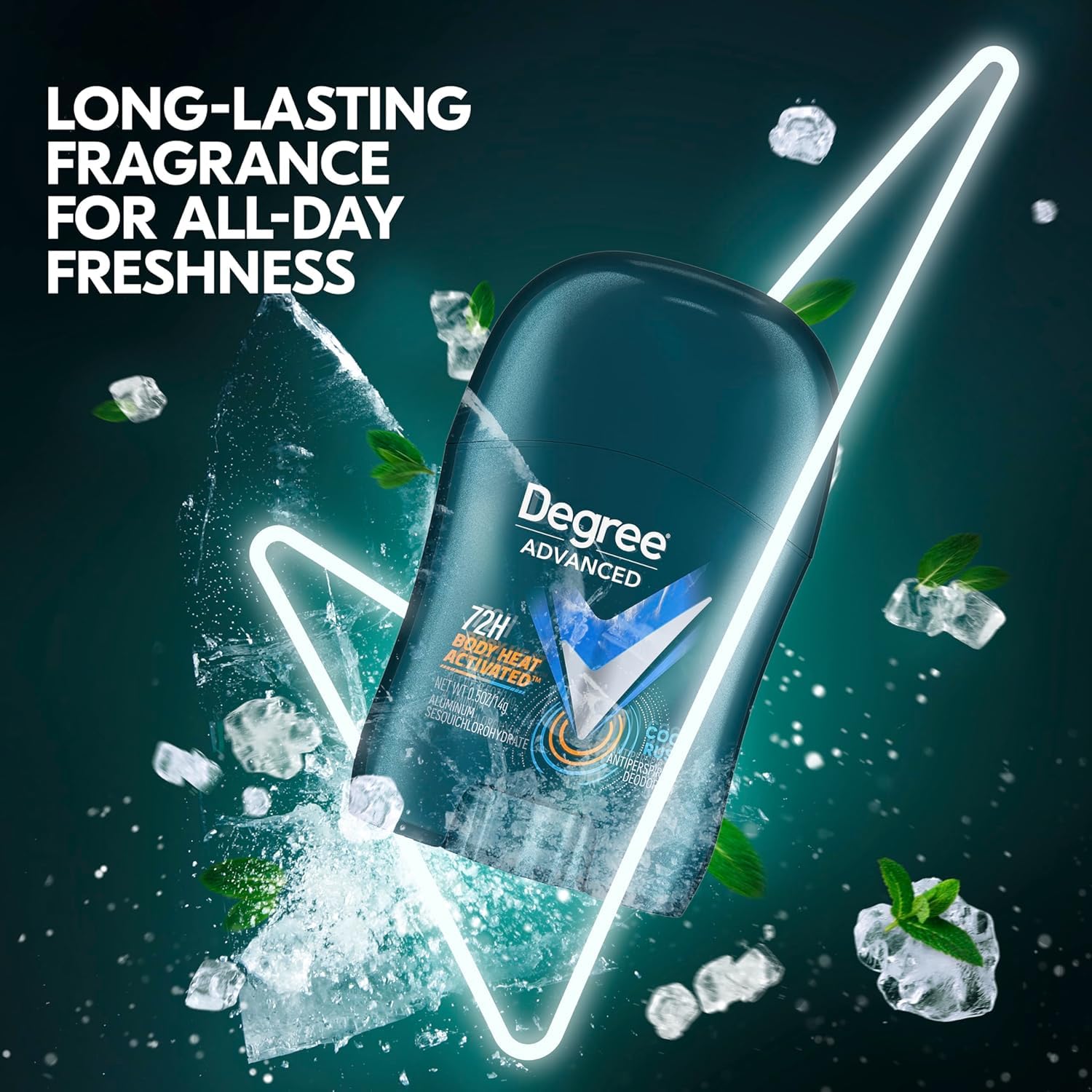 Degree Men Travel Deodorant Cool Rush arctic scent — crisp, refreshing feel during daily activities.