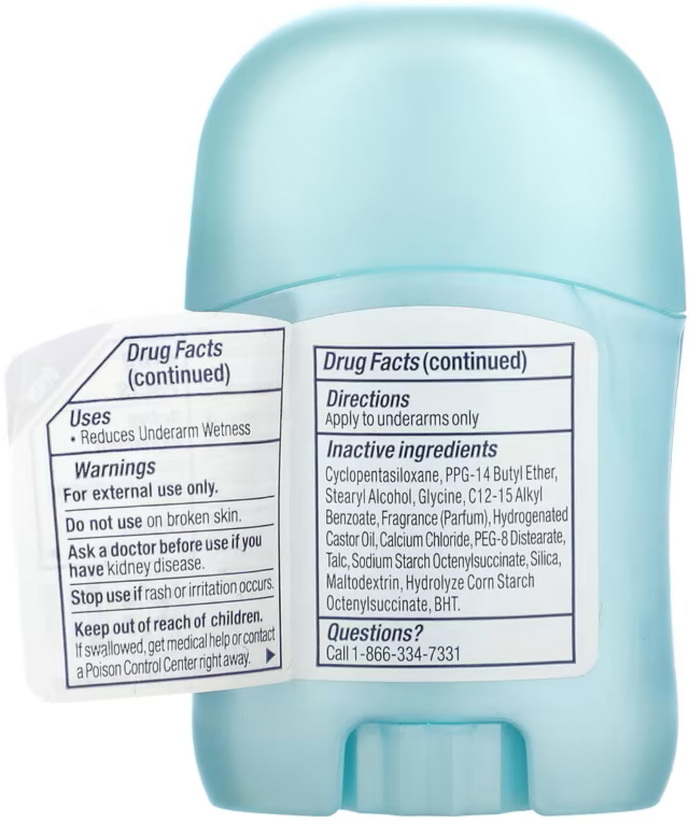Degree travel-size deodorant packaging designed for easy packing.